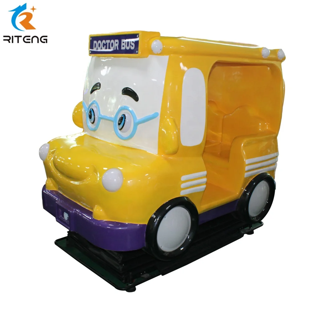 new Video Game School Bus Kiddie Rides Machine Screen Durable Fiberglass 17 Inch  Coin Operated kiddie rides for sale