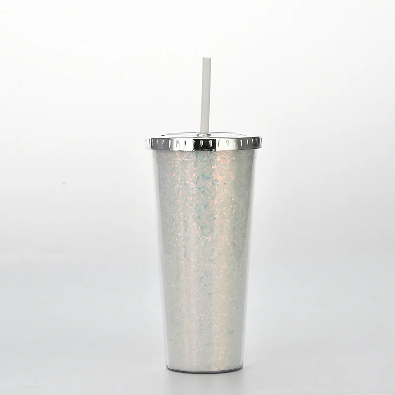 
BBA215 Customized 24OZ Large Capacity Double Layer Plastic Straw Cup Girl Student Universal Water Cup 