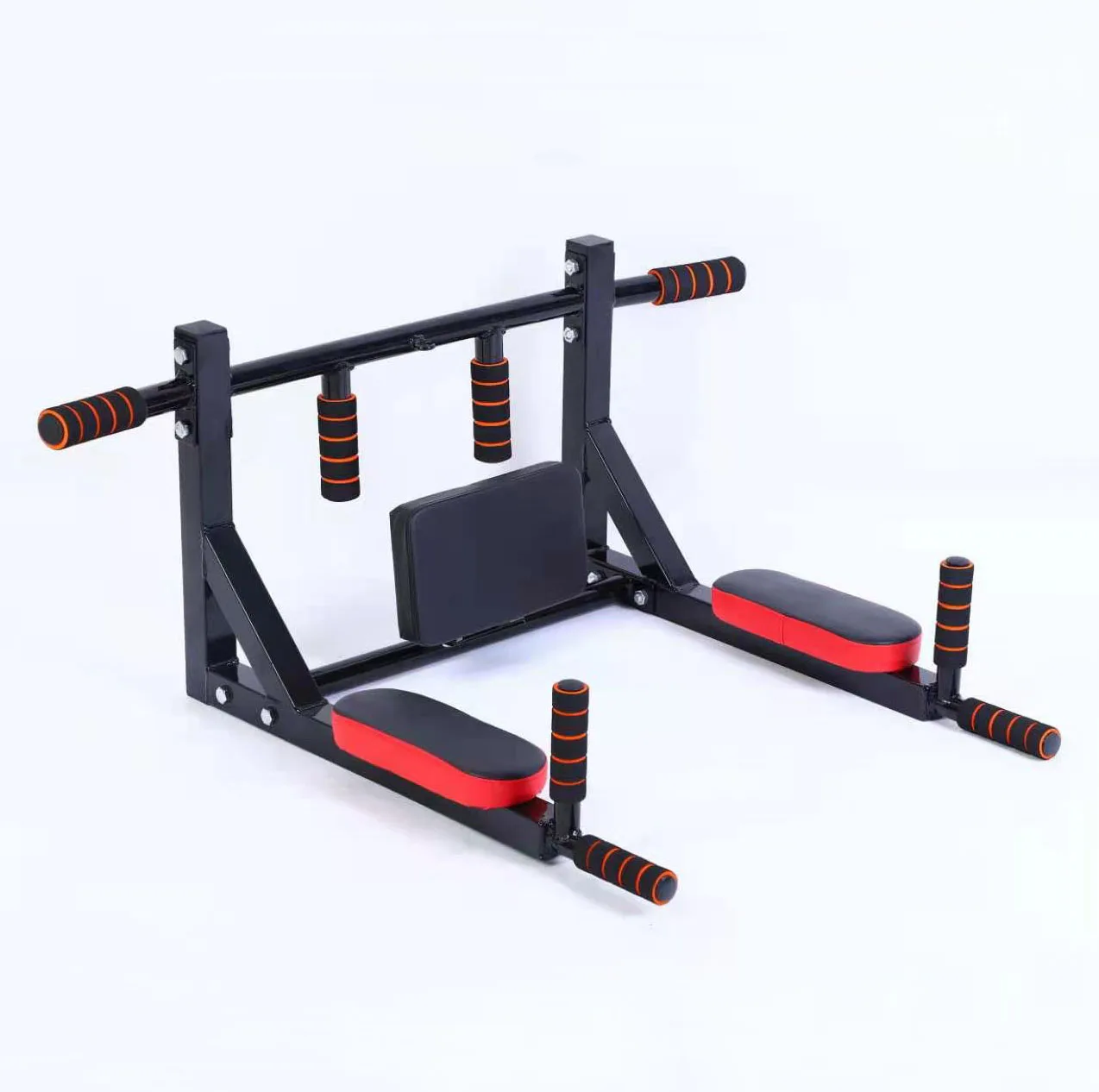 Multi-Grip Black Outdoor Best Portable Wall Mounted Chin Pull Up Bar Dip Station For Home Gym Workout Training Fitness