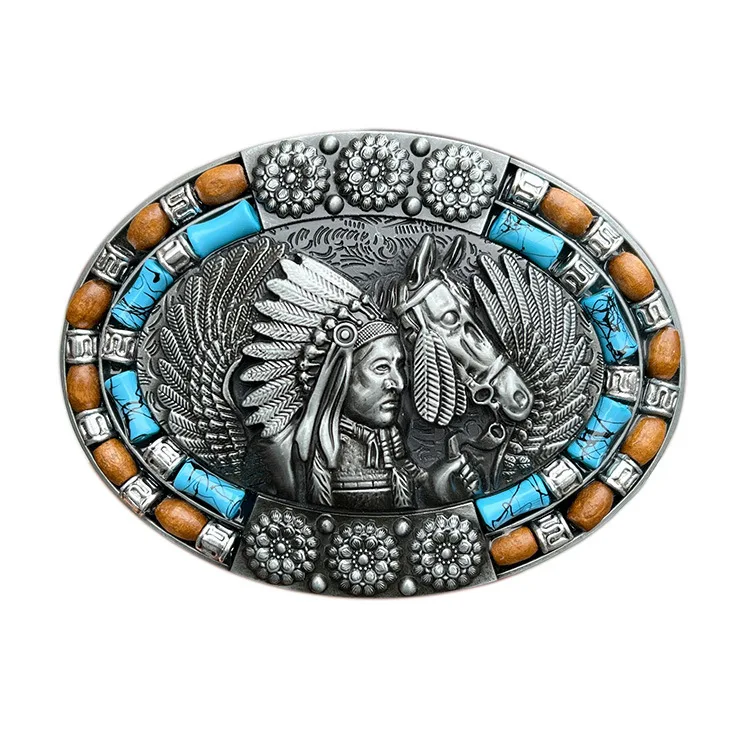Customization Vintage Style Western Zinc Alloy Belt Buckles Leather Belt Buckle