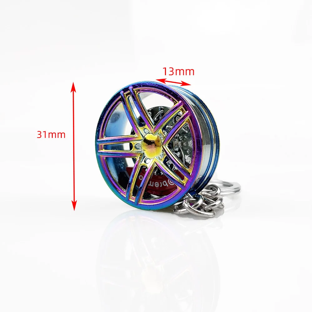  Creative car tire keychain fans modified with brake pad wheel key