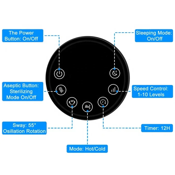 Brand New Wholesale Price 35 Inches Rectangle outlet Four Season Use Indoor Plasma Floor Air  Purifier Bladeless Tower Fan