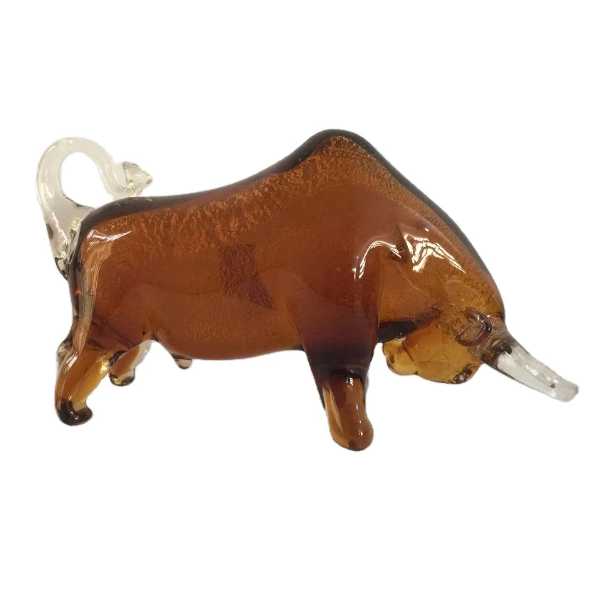 Коричневый Деловой Подарок на заказ, художественная стеклянная фигурка быка, трофей