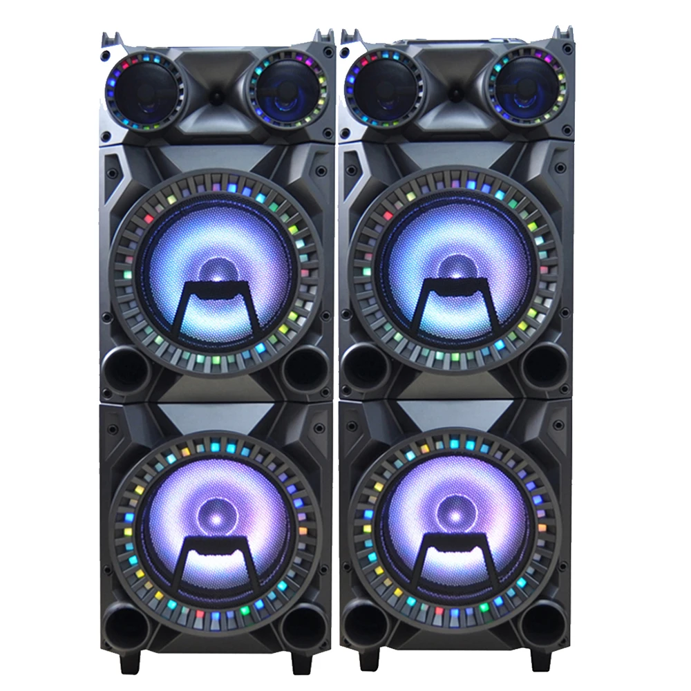 AUDMIC AC Power 300W 12 inch Bass PA Audio Karaoke Music Speakers System with Bluetooth Microphone Jack