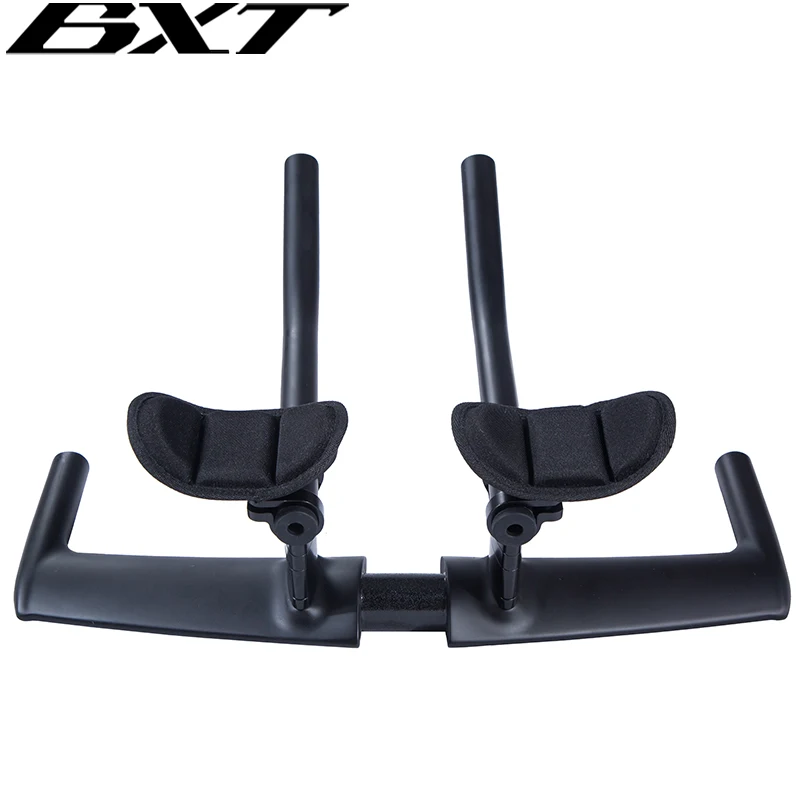 BXT Aero Track Bike TT Bar Full Carbon Fibre Rest Triathlon Bicycle Handlebar 420mm 0/15 Degree Internal Cable Time Trial Bikes
