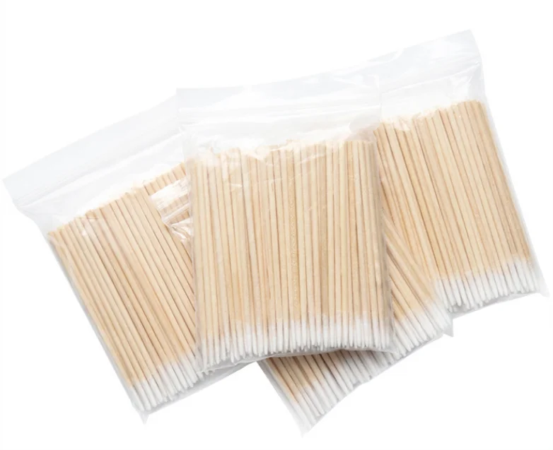 100 PCS/ Wooden Cotton Swab For Permanent Makeup And Lash Extension