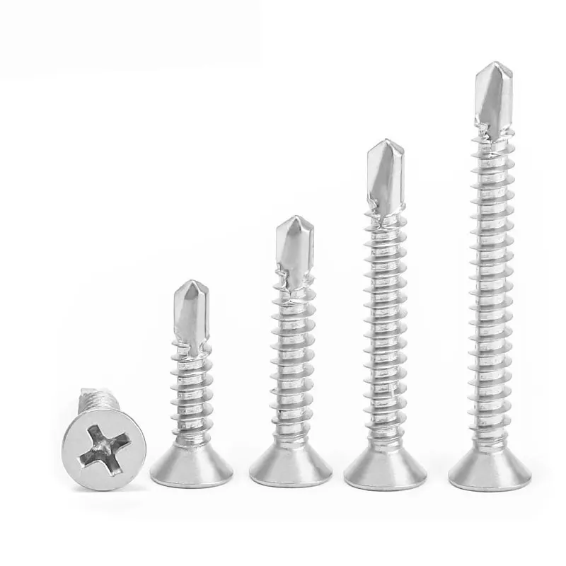 
Cross recessed countersunk head self-drilling screws 