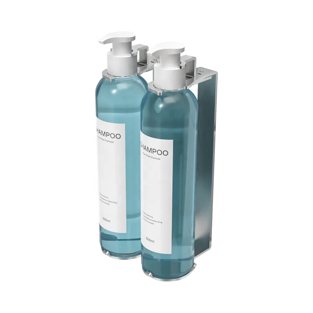 304 Stainless Steel Shampoo Bottle Soap Holder Hanger Rack Hotel Soap Dispenser Wall Bracket With Safety Lock