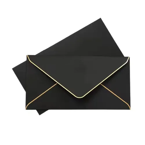 Beautiful Red Blue Pearl Shiny Paper Envelopes for Gift Card Business Greeting Invitations Apology Letters with Gold Foil Border