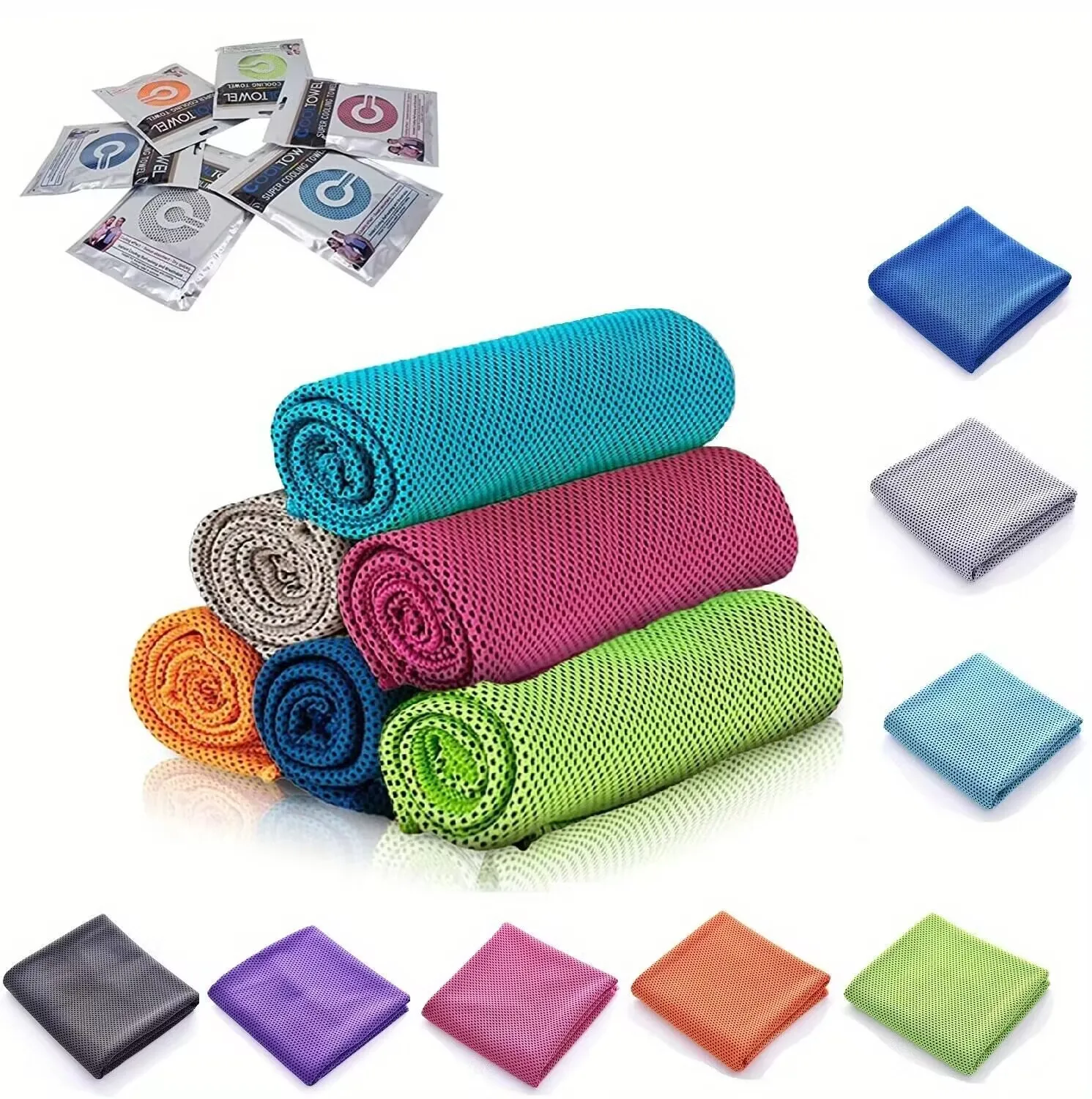 Custom Sublimation Soft Pva Cooling Face Towels Printed Sports Neck Microfiber Towel Instant Super Ice Cooling Gym Towel