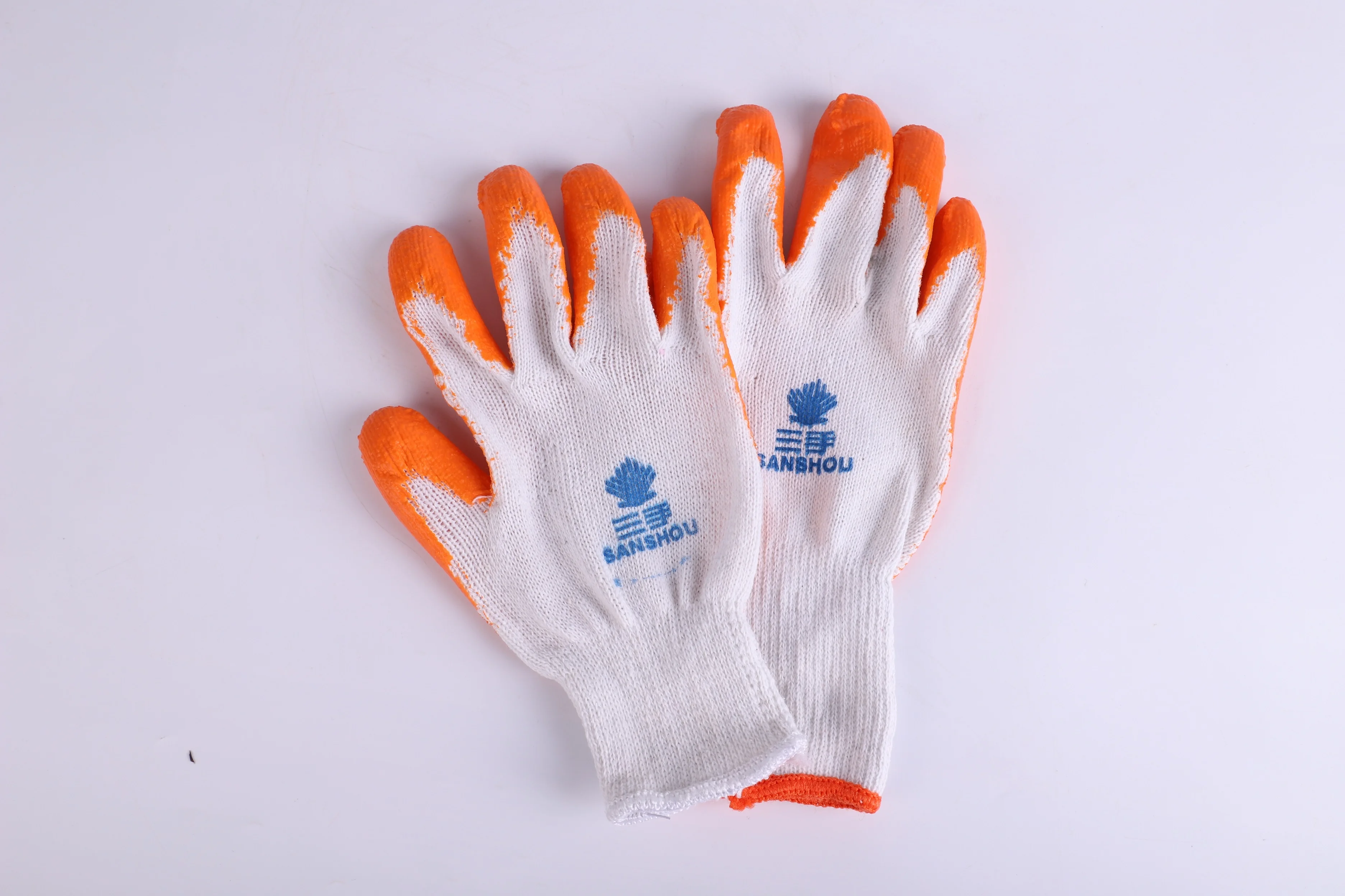 10 gauge garden grey cotton knitted crinkle latex coated safety work gloves of manufacturer