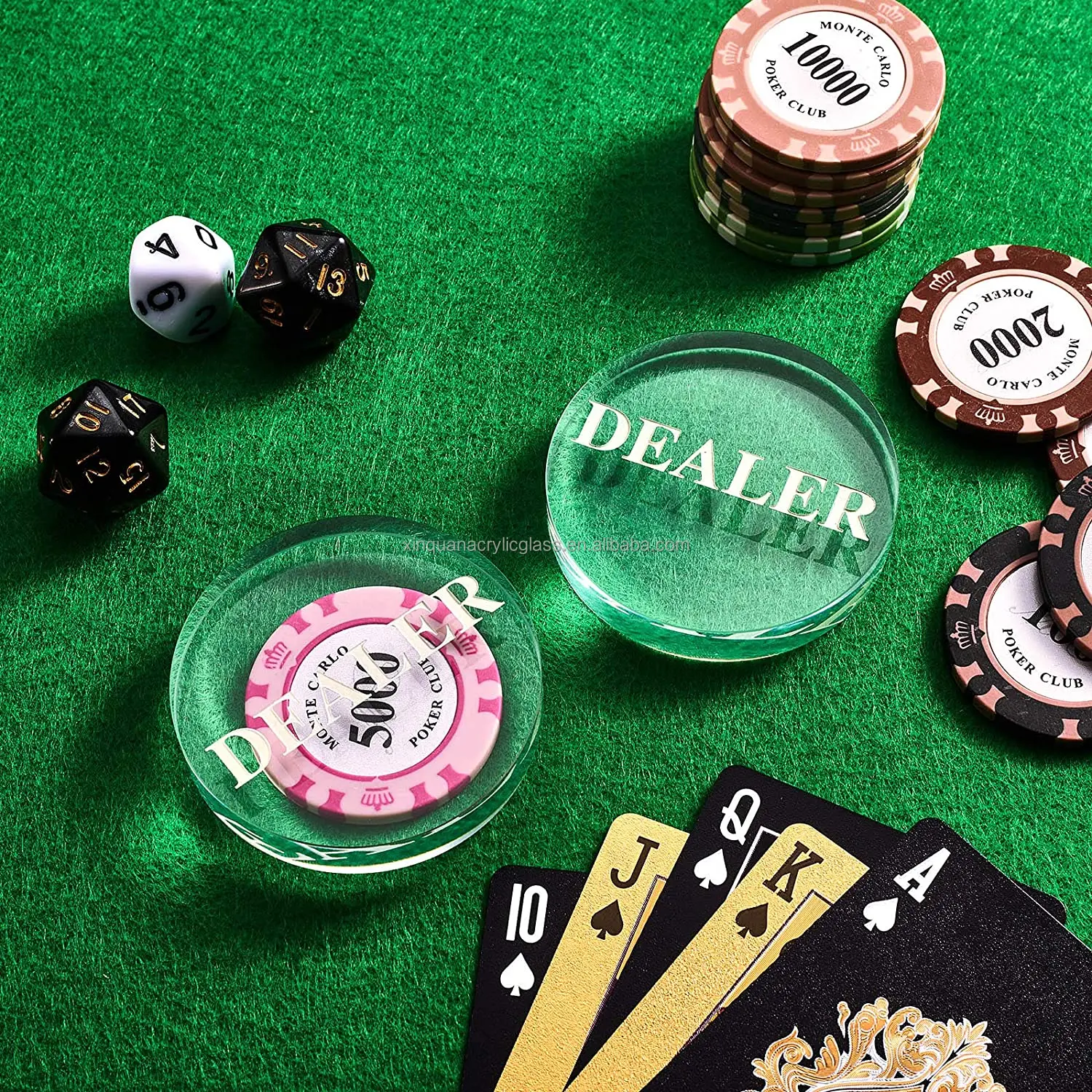 Customized OEM/ODM Transparent Round Custom Acrylic Poker Dealer Button,Poker Set Chips, Acrylic Button Poker All In Chips