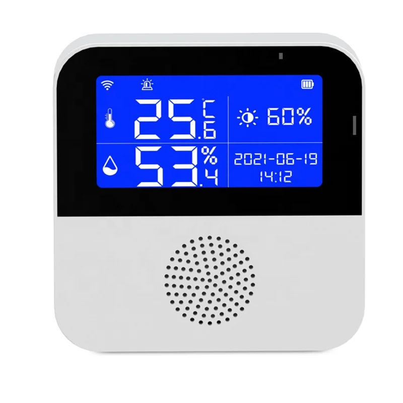 Tuya APP Smart Home Brightness Indicator Amazon Alexa Google Assistant LCD Display WiFi Digital Temperature Humidity Sensor