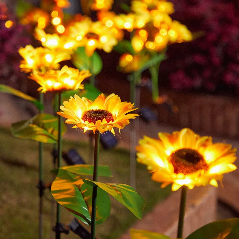 Solar Sunflower Lights Waterproof Courtyard Floor Lamp garden decoration light