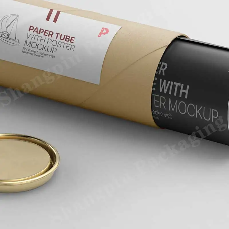 A3 A4 A5 Large Long Cardboard Custom Made Postal Tubes 330mm Long Black Kraft White Poster Tube