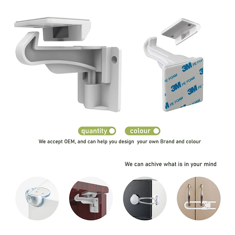 4 Pcs Closet&Drawer Door Block,  Home Safeguarding and Childproofing Set, Easy install Baby Locks