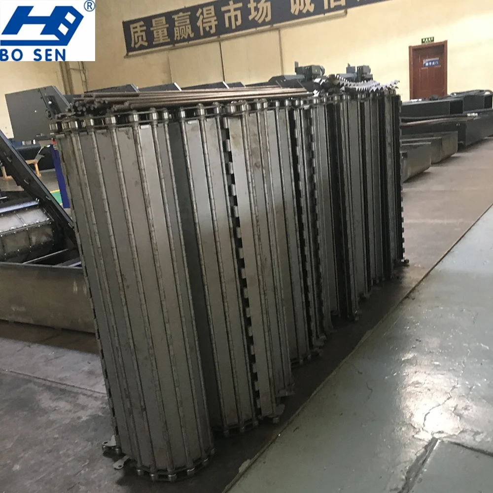 Customized steel scraps conveyor chain hinged conveyor belt chip conveyor belt