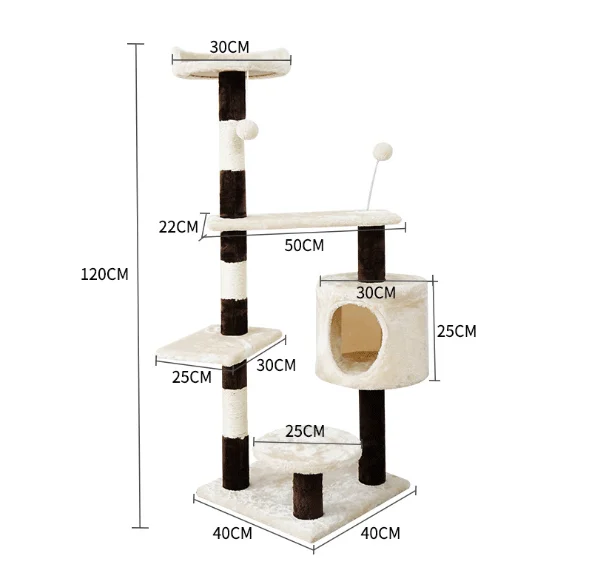 New Design Kitten Cat Scratcher Board Cat Climbing Frame Plush Rope Toy Cat Tree Tower