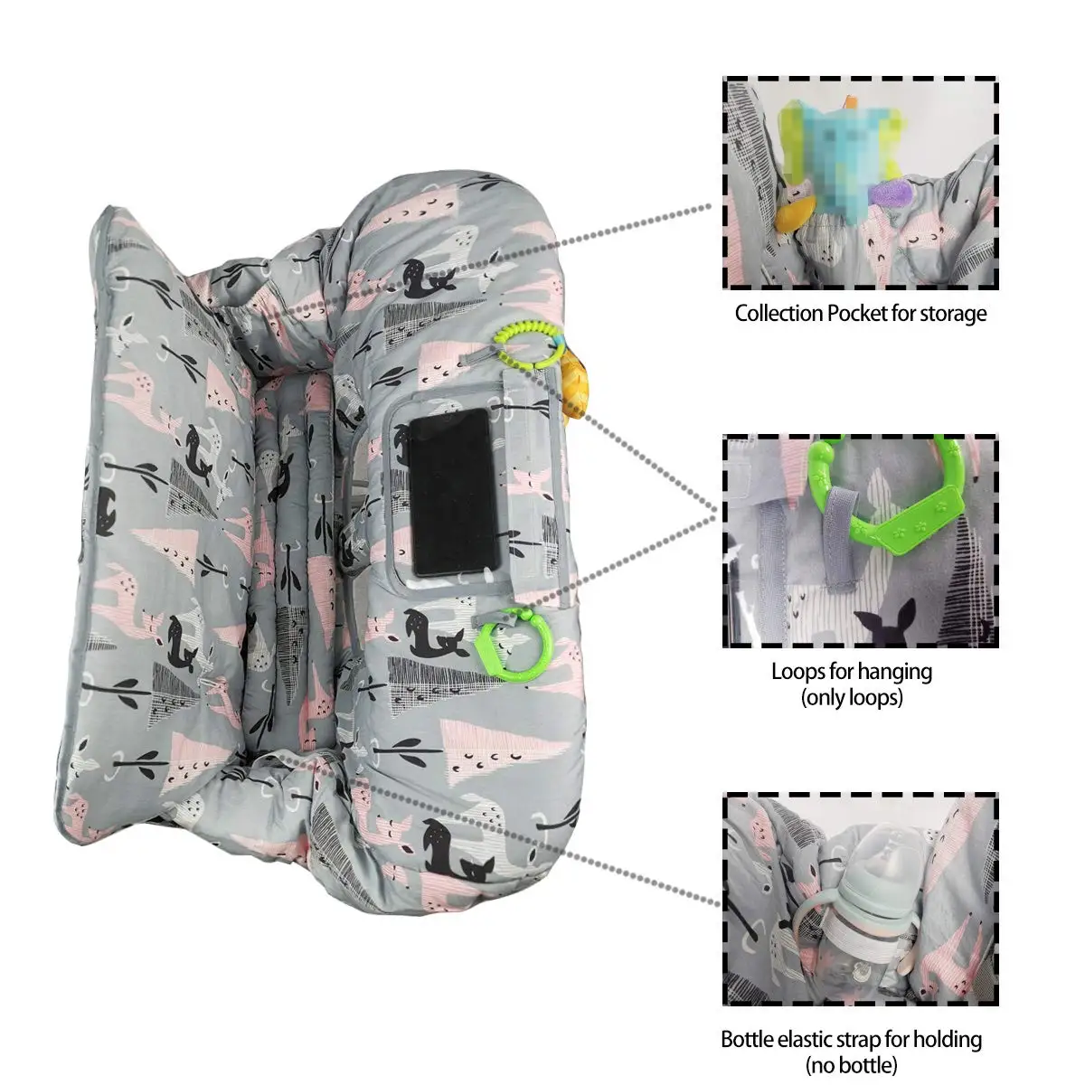 Customized Baby Shopping Cart Cover New Baby Products OEM 2-in-1 Baby Shopping Cart Cover High Chair Cover