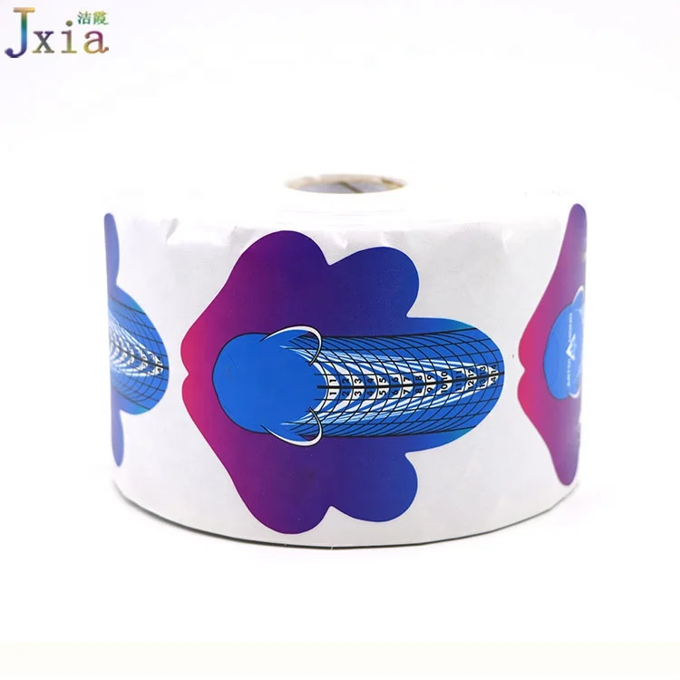 Jiexia Custom Logo Manicure Acrylic Extension Sticker UV Building Stencil 157g Paper Matt Color Nail Form
