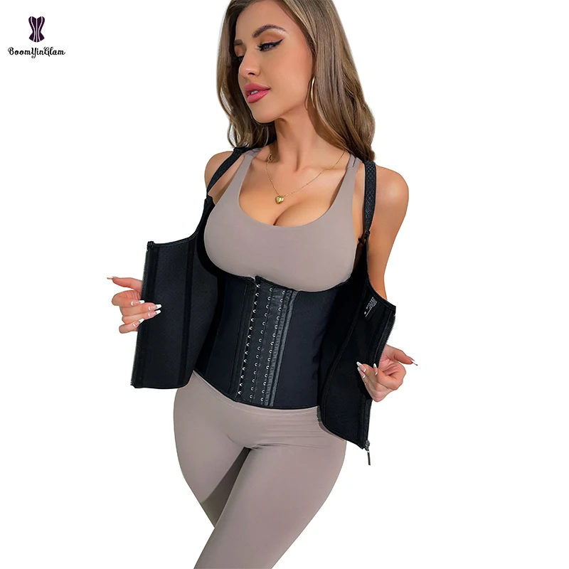 Plus Size XS To XXXL Faja Colombianas Strap Corset Woman Slimming Vests Smooth Latex Hook And Zipper Waist Trainer With 9 Robs