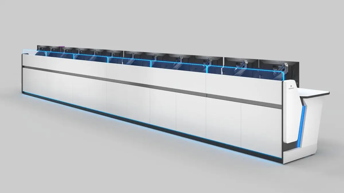 Kesino multi-functional high quality control room console can be custom in size and shape suitable for SOC/ATC/SOC consoles