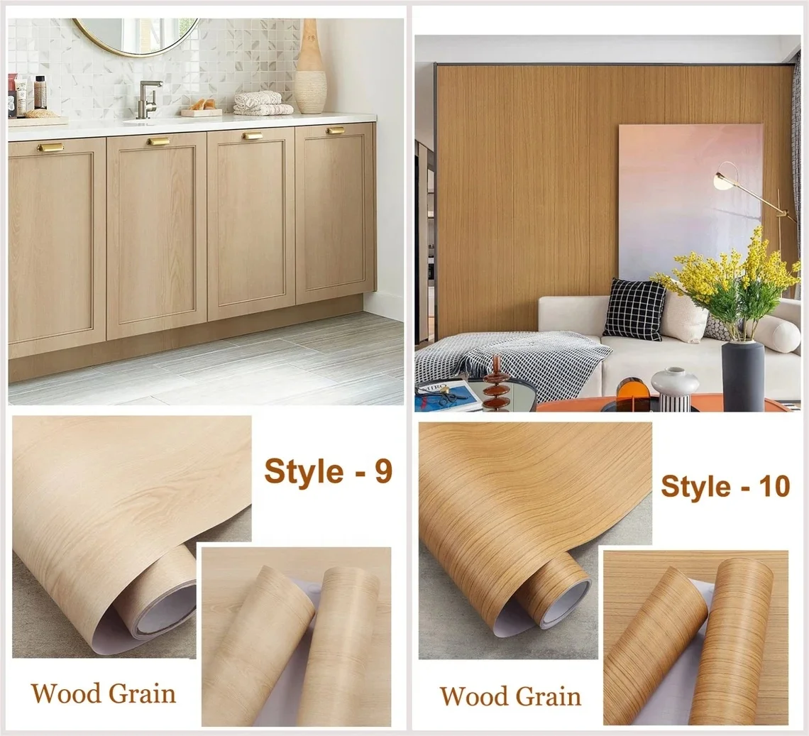 decorative wood grain pvc film roll for furniture vinyl wrap