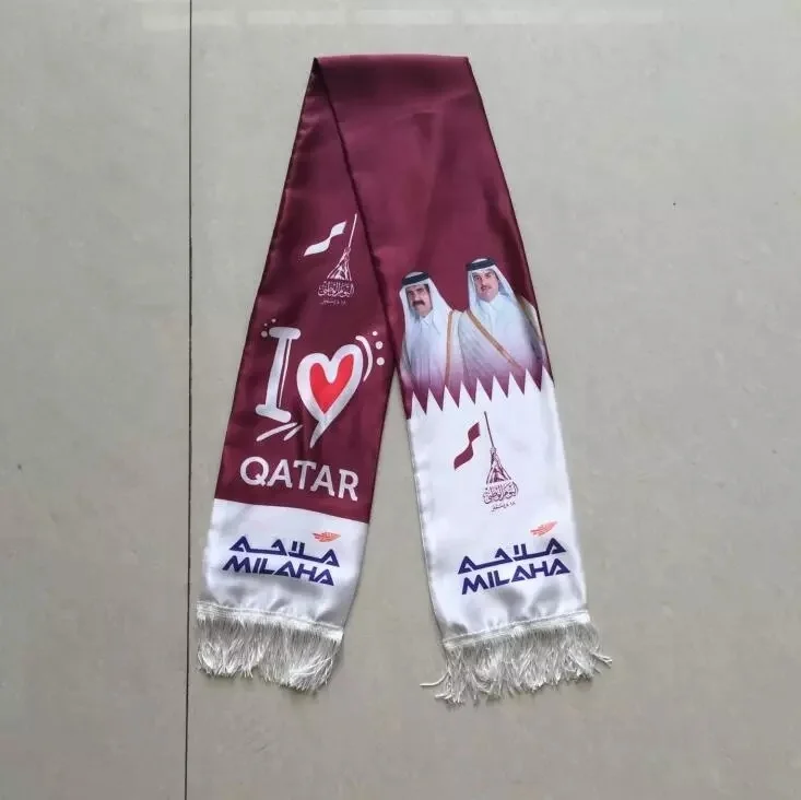 
2022 Cheap Qatar Football Fan Satin Scarf 