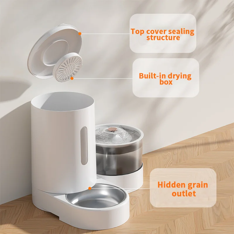 Gravity Pet Feeder and Water Dispenser Set-Automatic Pet Feeder and Water Dispenser 2 in 1 Suitable for Tracing Dogs and Pets