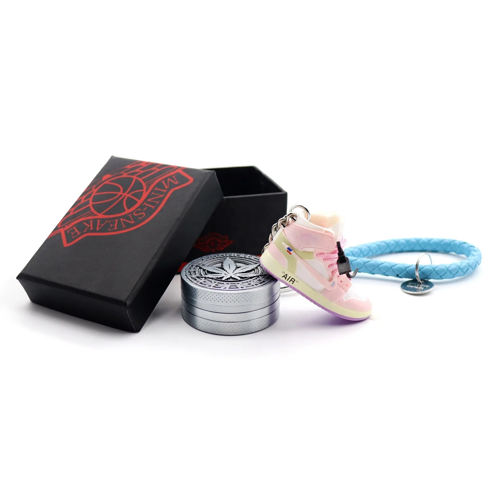 
New Pattern Pocket Size Zinc Alloy Grinder 2 Layers 40mm Multicolor Portable Keychain Mini Herb Grinder For Grind Tobacco 