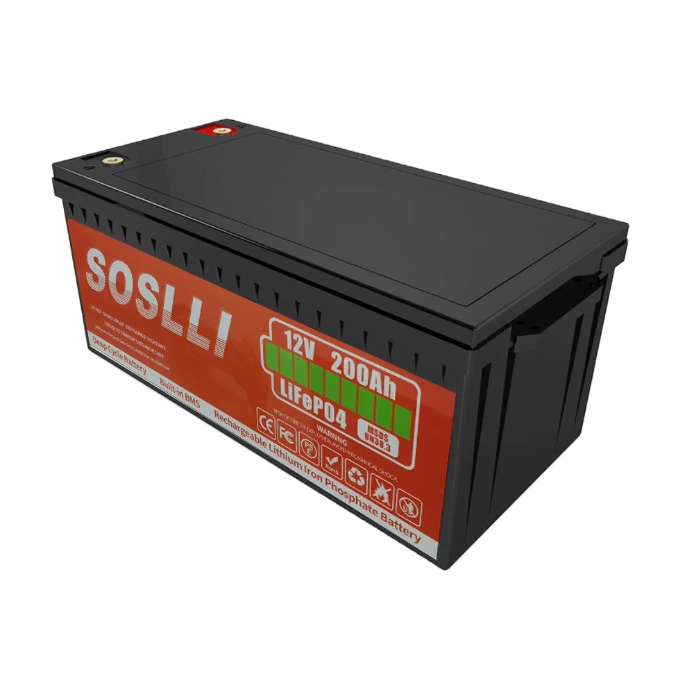 Custom LifePo4 12V Energy Storage Battery 50Ah 100Ah 200Ah LifePo4 Battery With BMS Waterproof Case Lithium Ion Batteries Pack