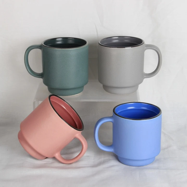 hot sale wholesale household creative colourful 14 oz reactive glaze coffee/milk/water ceramic mug