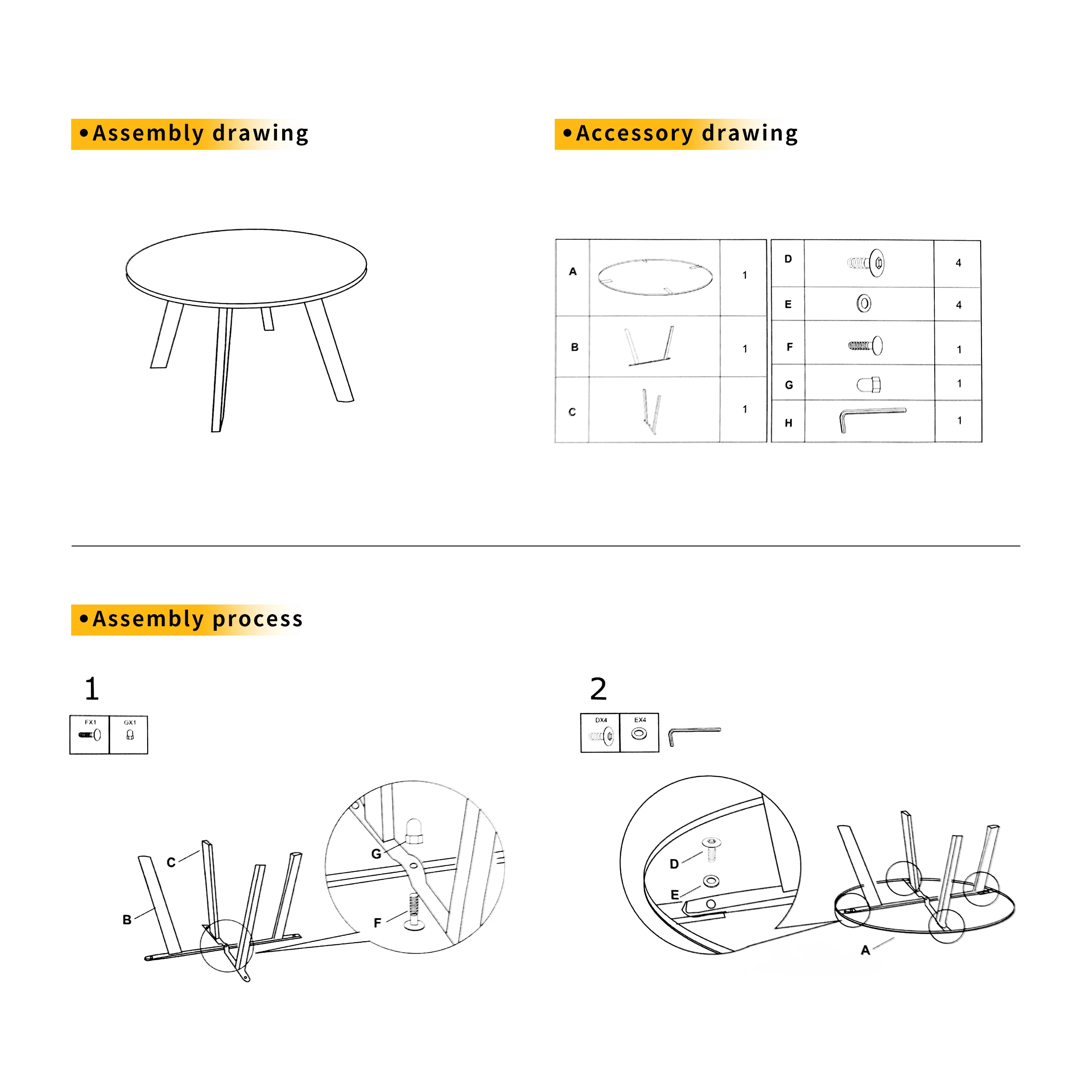 Metal thickened outdoor indoor coffee table is light and easy to disassemble
