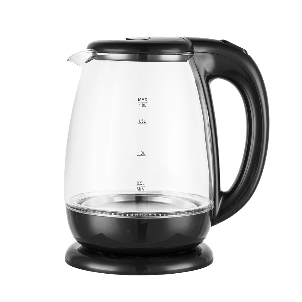 CX-807 1.8L 1500W защитой от кипячения бесшнуровой стеклянный электрический чайник для воды автоматическое выключение электрический стеклянный чайник 1.8L