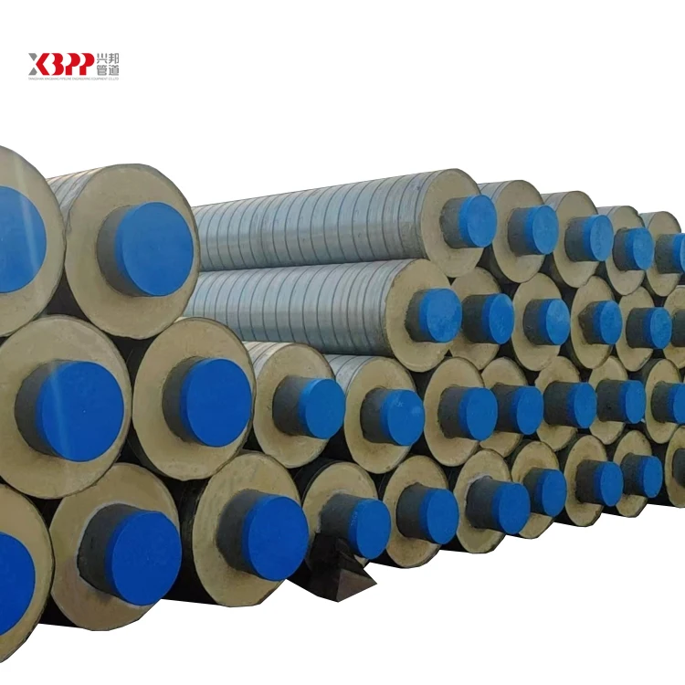 ASTM A53 overhead gallary metal jacket steam thermal insulation pre-insulated steel pipe for high temperature midium supply