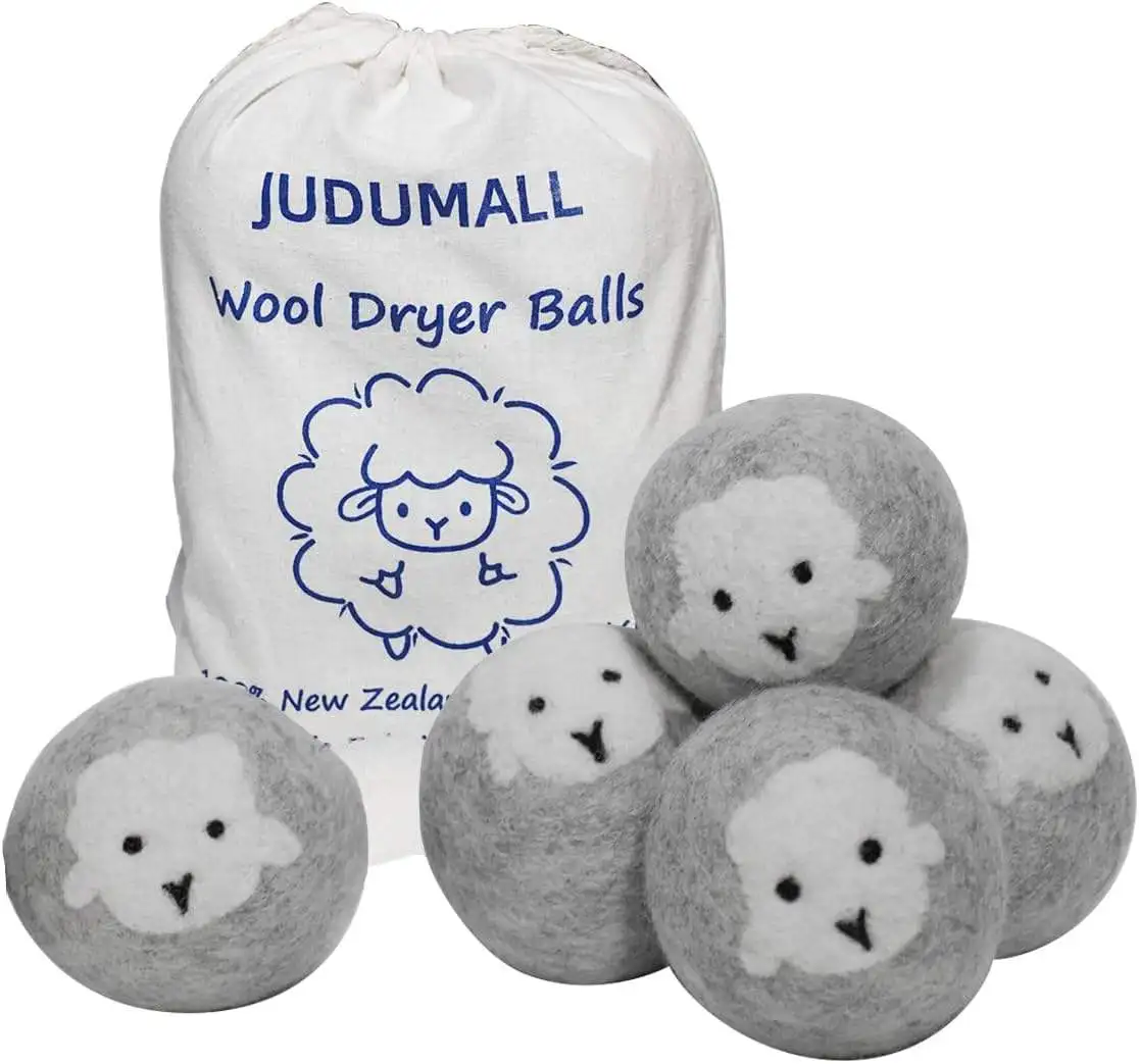 6 Pack White Shorten Dry Time Reusable All Natural Organic Wool Chemical Free Dryer Sheets dryer balls wool