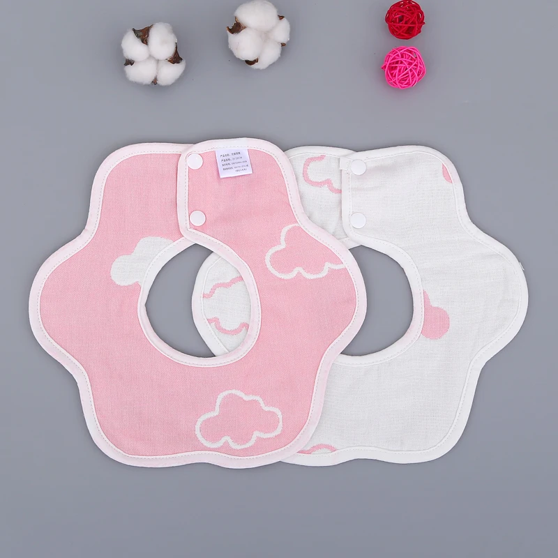 
Wholesale waterproof newborn baby cotton burpy bib droll babi girl bib customized muslin cloth plain white baby bibs 