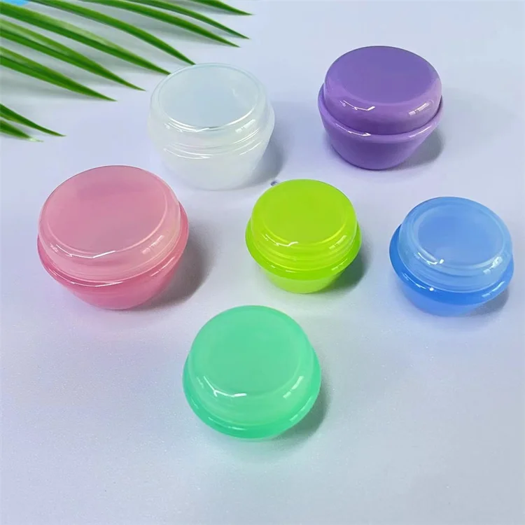 Refilling Cream Jar Lotion Box 10g Transparent Lip Balm Containers with Colorful Cap