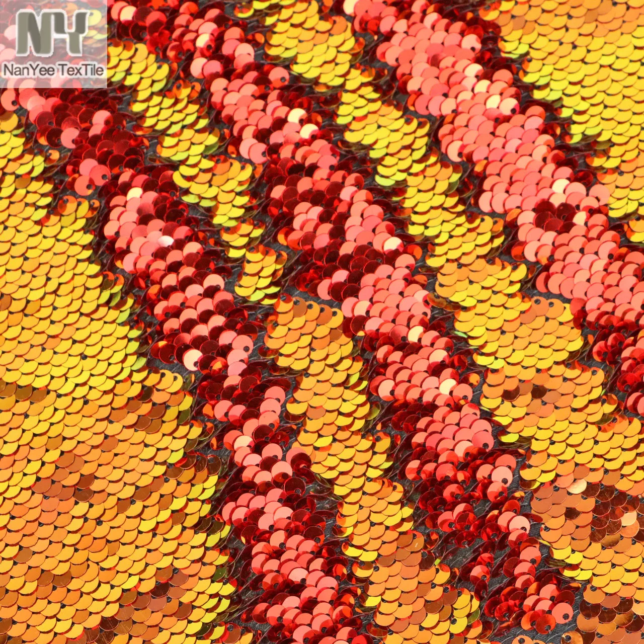 Nanyee Textile Super Shiny Fish Scale Ombre Iridescent Brown Sequin Fabric