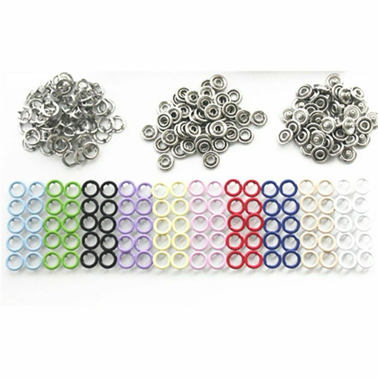 Metal 7.2MM 8.2MM 9.0MM 9.2MM 9.5MM 9.6MM 10MM 10.5MM 11MM 15MM 20MM 21MM Nickel-Free Five Prong Ring Snap Button