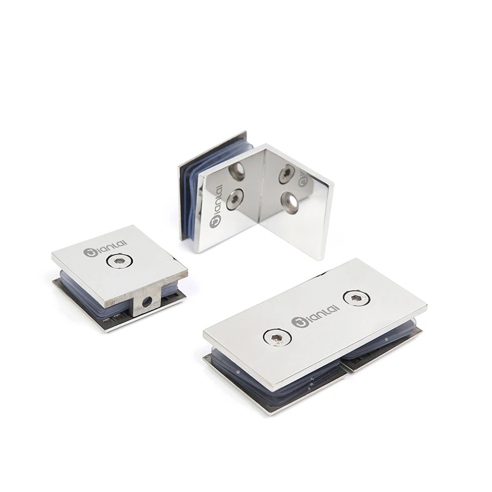 Factory Price Stainless Steel 180 Degree Fixing Clips Frameless Glass Mounted Holding Adjustable Matte Black Glass Clamp