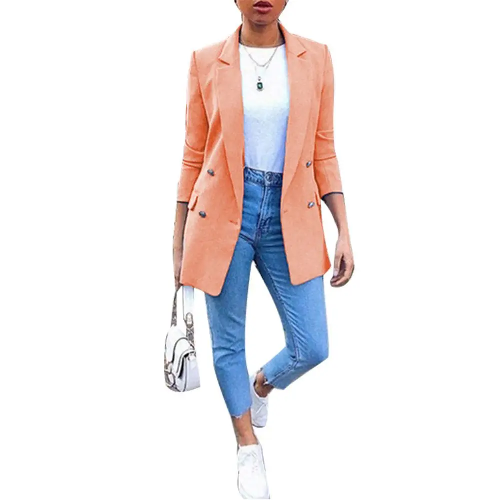 Wholesale Autumn Chic Blazer Fashion Office Blazers Lady Suit Coat Outerwear Tops Plus Size Blazer Jackets Women Coats