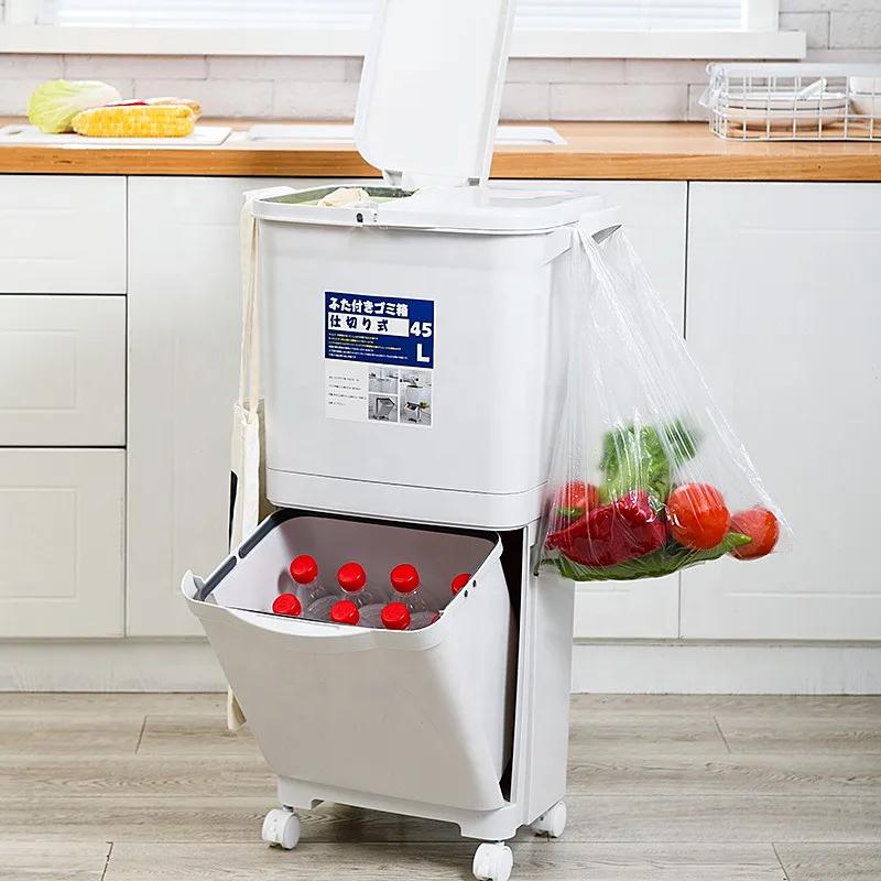 
Large capacity plastic wheeled recycle waste bin trash can with lid for sale OEM car garbage bin foldable trash can 