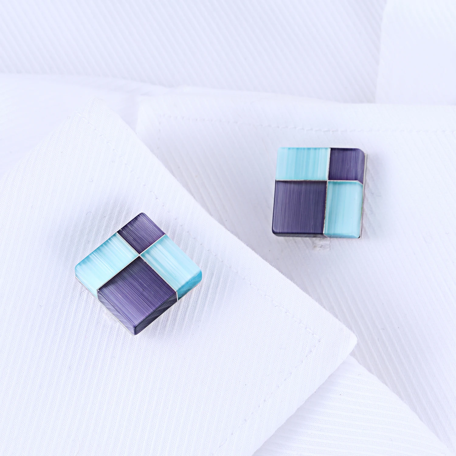 Big Fashion Party Man Cuff Links Jewelry Bronze Checkerboard Stone Cuff Link For Gentleman Formal Shirts Suits