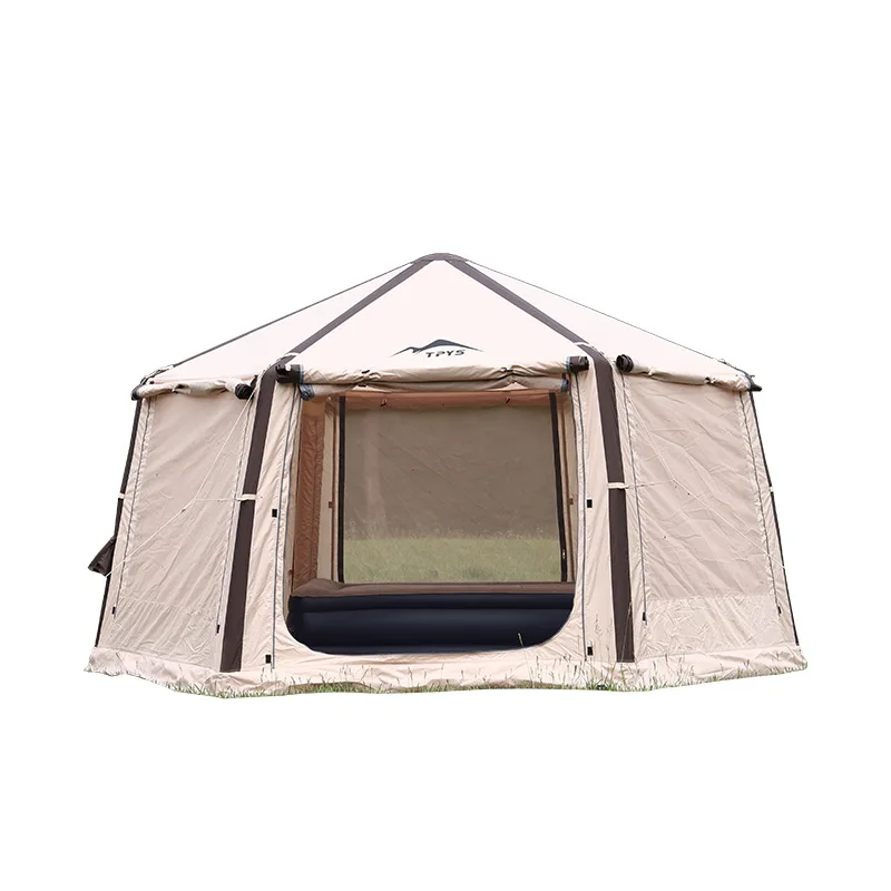 Inflatable Camping Tent with Canopy, Cabin Tent, 4-6 Person Glamping Tents Sun Shelter Easy Setup Waterproof Outdoor Oxford Tent