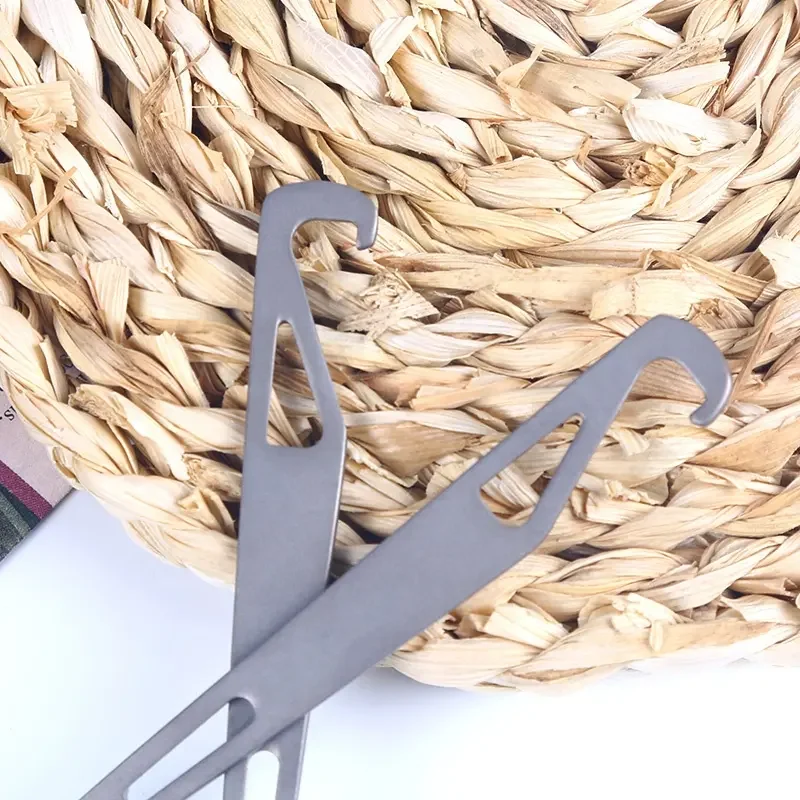 Factory hot sale titanium cutlery wholesale outdoor long handle titanium spoon camping cutlery with bottle opener