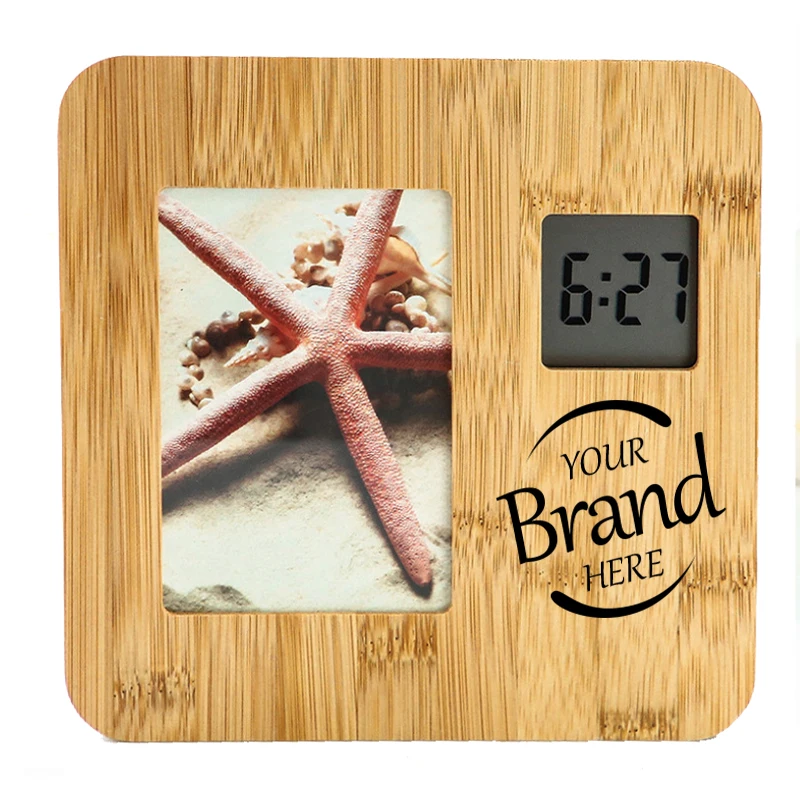 Digital Alarm Clock With Photo Decor Frame Home Accessories Electronic Desk Clock