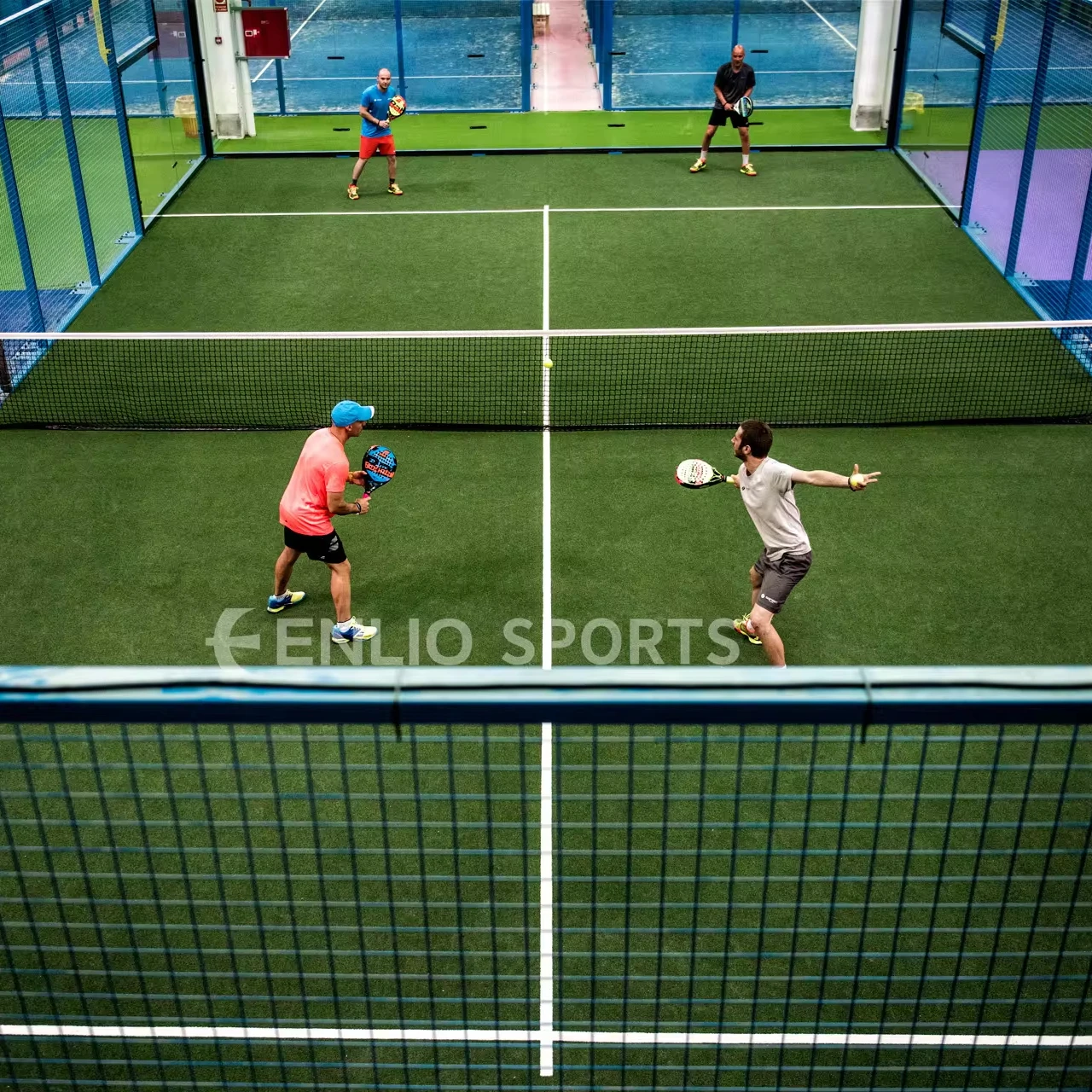 Enlio panoramic padel balls sets roof padel court paddel cancha de padel court with with roof manufacturer