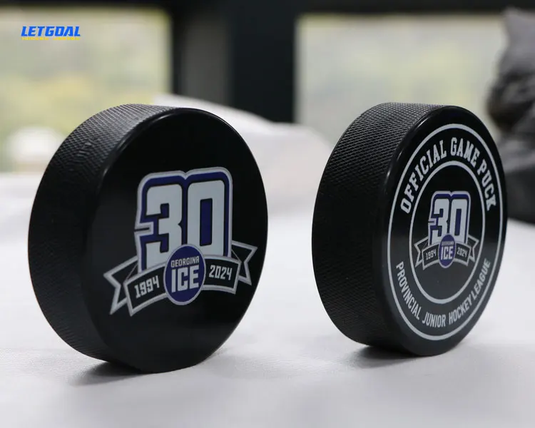 customized logo printed wholesale durable rubber ice hockey pucks