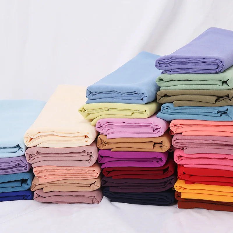 Hijab 150*150 cm Plain Square Scarf Dubai Muslim High Quality Heavy Bubble Chiffon Hijab Wholesale